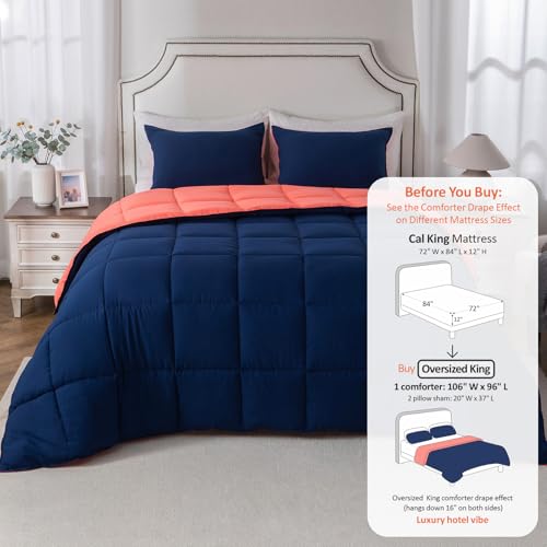 Image of California King Comforter Set, Reversible,Goose Down Alternative,All Season