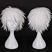 S-noilite Unisex Women Men Male Short White Wig Shaggy Straight Anime Cosplay Costume Halloween Party Synthetic Hair Wigs