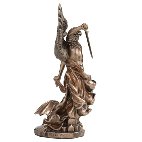 Estatua San Miguel Arcángel 6 1/4 Pulgadas Bronce miniatura 7