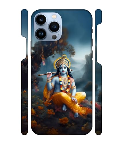 Image of Lord ''Krishna'' -(Unique Art) Printed Hard Mobile Back Cover & Case for iPhone 13 Pro (6.1 inch), Designer | Protective & Premium Cover & Case