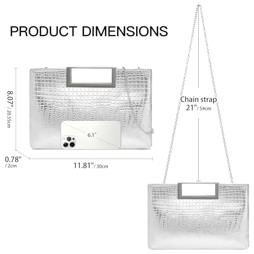 Image of RNIEGA Vegan Leather Handbag Clutch Purses for Women Formal Stylish Evening Clutch for Weddings, Proms, Cocktail