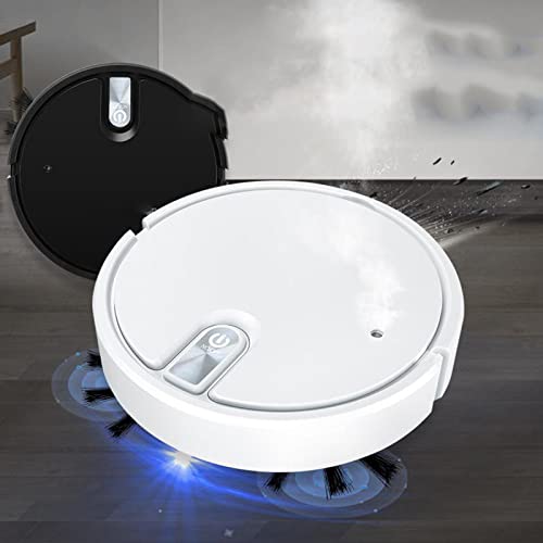 TOPMELON Robot Vacuums - Auto Robotic Vacuum Cleaner Multifunction Vacuum Robot 5 in 1 2000Pa Strong Vacuum Cleaner and Sweeping Moisture Wipe in One for Carpets and Animal Hair (White)