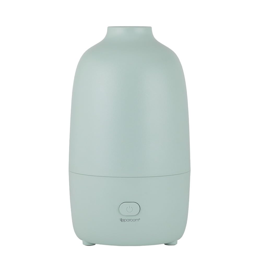 SpaRoomModern Aromatherapy Ultrasonic Misting Essential Oil Diffuser for Medium Rooms, 200 mL Water Capacity, Automatic Shut Off, Sage Willow