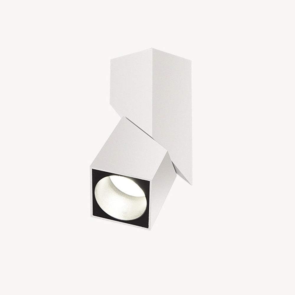 LED Ceiling Spotlight 15W Rotatable Wall Lamp Ceiling Downlight, Surface Mounted Accent Spot Light Adjustable Wall Spot Lighting Fixtures for Commercial Household (Color : White-6000K)
