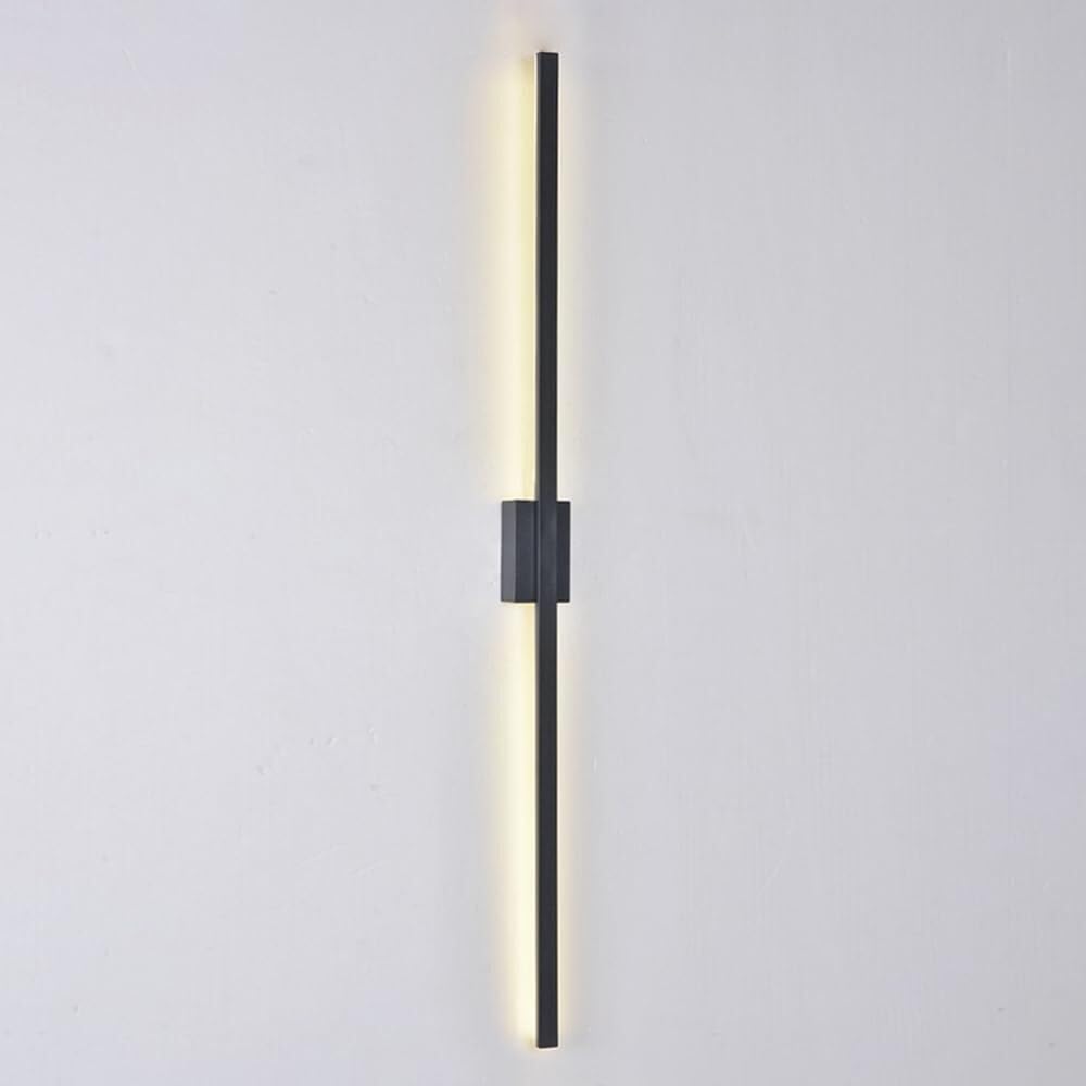 TCHAUSGZUS Modern Linear Wall Sconce - Minimalist Long Strip Wall Light Fixture, Hardwired Wall Wash Lights for Living Room, Bedroom(Black,100cm)