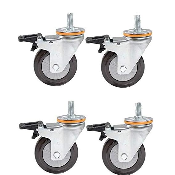 Roulettes pivotantes silencieuses de 4 pouces pour chariot et meubles, lot de 4