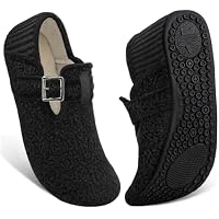 ATHMILE Men's or Women's Adjustable Wide Diabetic Fuzzy Fleece Slippers (Black in select sizes)