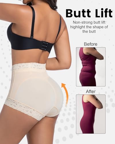 Image of Womens Shapewear Control Panties Butt Lifter Boyshort Lace Panties Underwear