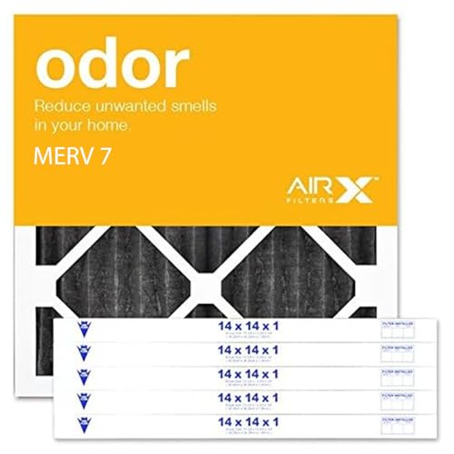 AIRx Filters Odor 14x14x1 Air Filter MERV 7 AC Furnace Pleated Air Filter Replacement Box of 6-14x14 Air Filters For Home, Made in the USA