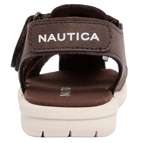 Nautica Toddler Boys Sailboat Closed Toe Adjustable Hook and Loop Outdoor Summer Fisherman Sandals Jikkel T-Chocolate, Size 11 - image 3