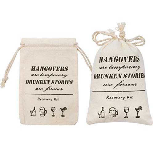 Whaline 20Stk Bachelorette Party-Taschen mit Kordelzug Cotton Recovery Kit Taschen Muslin Tragetasche für Brautparty Hochzeit Geschenk Dekoration Junggesellinnenabschiede Partys (10 x 15 cm)