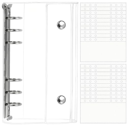 Virtarlux シール帳 透明 女の子 はがせる A6 シールバインダー シール手帳 クリアバインダー 6穴 マイクロ6 シール収納 詰め替え可能 20枚リフィル入り 推し活グッズ (A6クリアタイプ)