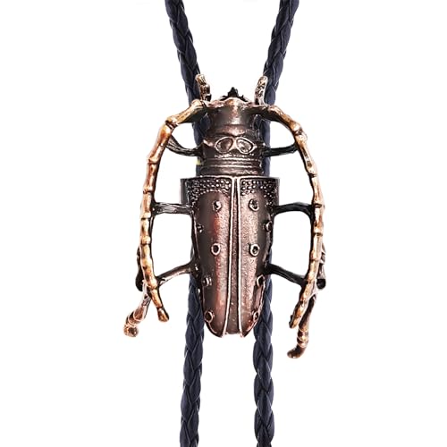 Image of GelConnie Bolo Ties for Men Women Western Cowboy Tie Mens Western Necklace Leather Necktie Gold Bolero Tie Cowboy Necklace