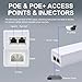 ThePoEstore 10Gbps PoE+ Injector - 30W IEEE 802.3af/at Compliant, Delivers 15.4W (PoE) or 30W (PoE+) Power Over Ethernet Up to 100m (328ft). Ideal for Cameras, Access Points & IP Phones