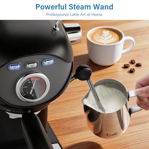Image of XIXUBX Espresso Machine, 20Bar Compact Espresso Maker with Milk Frother, PID Temperature Control, Low Vibration Coffee Maker for Small Kitchen, Home, Brews Latte, Cappuccino