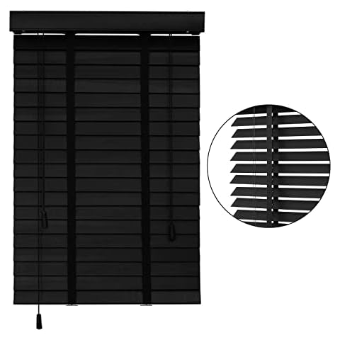 Horizontale Jalousien,Schwarze Holzjalousie Für Türen Cover