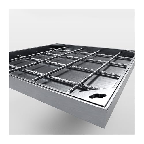 Couvercle et cadre en acier inoxydable double couche pour allée de garage robuste