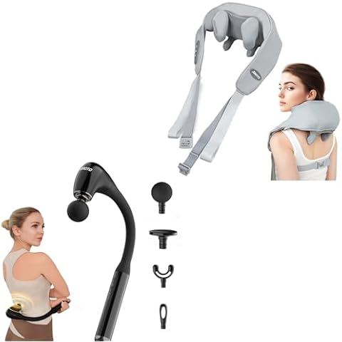 JOROTO Massage Gun Deep Tissue with Extended Handle & Neck Massager for Pain Relief Deep Tissue Updated 8D Cordless Cover