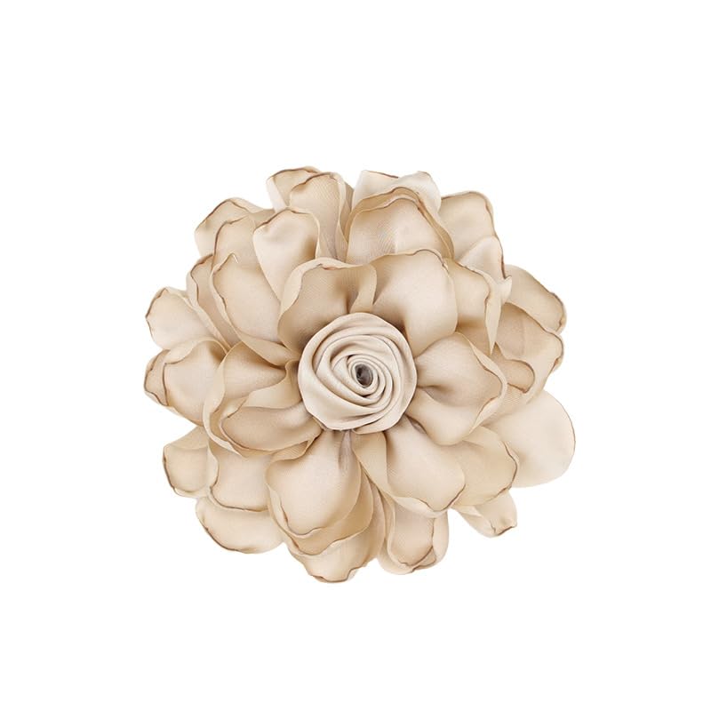 Image of Rose Brooch and Pin for Women Elegant Delicate Flower Pin Shawl Clip Duck Beak Clip for Women's Dress Banquet Party Jewelry Gift
