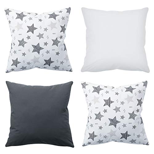 Amilian 4er Set; Dekoratives Kissen, Dekokissen mit Füllung; Zierkissen mit Kissenbezug; Kopfkissen Sofakissen für Schlafzimmer Wohnzimmer Kinder...