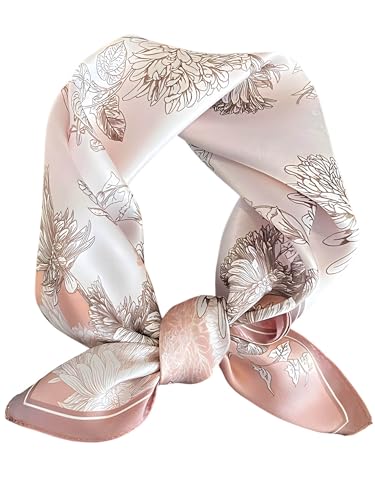 Onllh 100% Mulberry Silk Scarf for Women Hair Lightweight Square Neckerchief Wrap For Head Scarves 21 -16