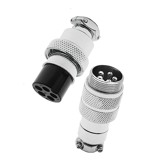 Conector Plug de Aviación GX20-4P Metal Macho Hembra 3 Pzas miniatura 2