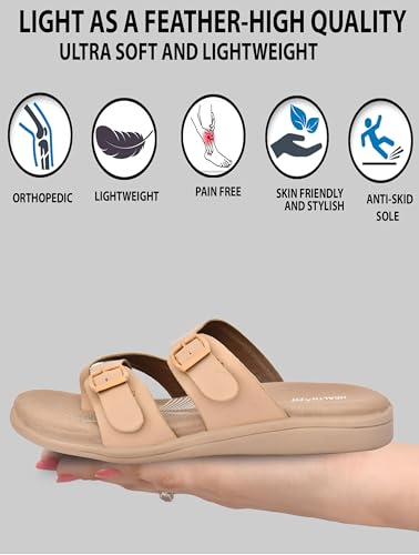 Image of HEALTH FIT EXTRA SOFT Women's Comfortable Memory Foam Doctor Slippers /Flip-Flops|Fashionable Casual & Stylish|Lightweight & Breathable|Outdoor Synthetic Casual Chappals Sandals Ladies & Girls HF30