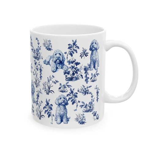 Taza de café Dog French Toile 11oz de cerámica miniatura 2
