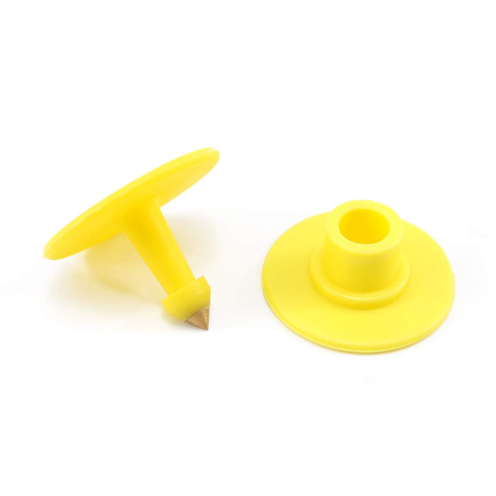 100 etichette numerate in plastica per orecchie di coniglio, piccoli animali in TPU (rosso) e 1 applicatore per etichette auricolari