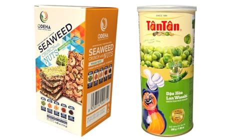Image of Combo - Seaweed Wasabi Nuts and Green Peas Wasabi Nuts - Rong Bien Hat Vi Mu Tat va Dau Hoa Lan Vi Mu Tat - 4 Oz per Box and 7 Oz per Box