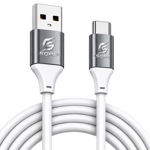 Image of 33W USB to Type C Fast Charging Cable, 3A USB A to USB C Charger Cable, High Speed Data Sync, Durable TPE, Reinforced Metal Connectors, 1 Meter, Phantom Black White