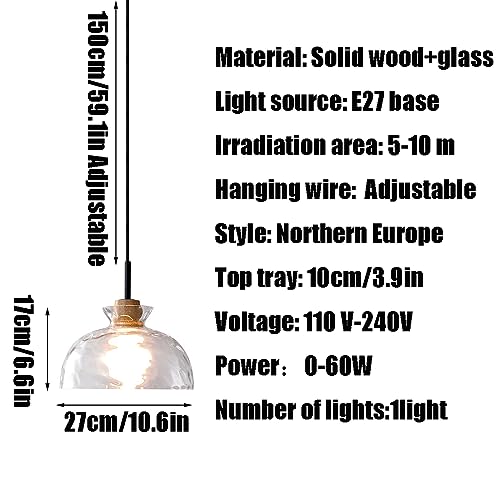 Suspension de plafond à base E27 avec abat-jour en verre moderne - 7