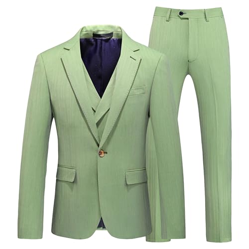 Mens 3 Piece Suits Slim Fit Tuxedos One Button Soild Jacket Vest Pants Mens Wedding Prom Party Business Suit