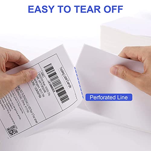 Ryhampaper 4" X 6" Fanfold Direct Thermal Labels - White Shipping Mailing Postage Labels, Perforated, Permanent Adhesive (4 Stacks - 4000 Labels) #TOP3