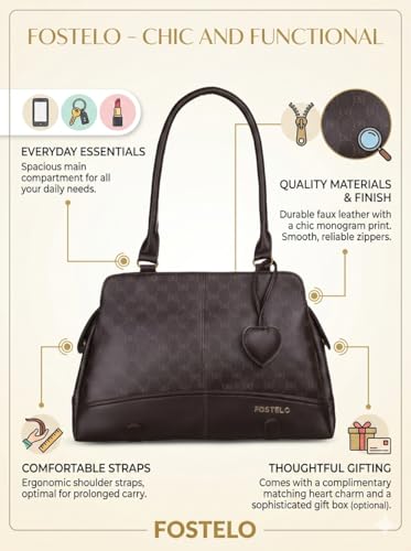Image of Fostelo Women's Helena Satchel Tote Handbag for Women | Ladies Purse | Stylish Shoulder Bag | Gift For Women