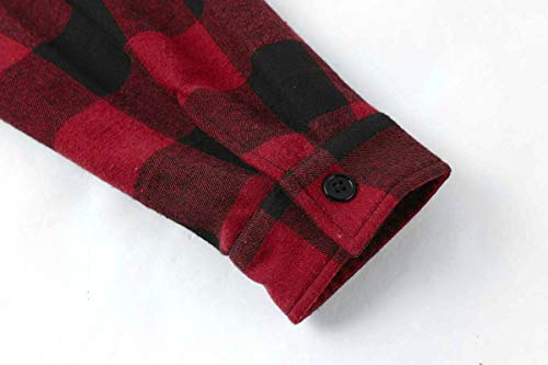 Mens Fleece Jacket Sherpa Lined Zip Up Buffalo Plaid Flannel Coat Casual Long Sleeve Warm Fall Winter Outwear #TOP7