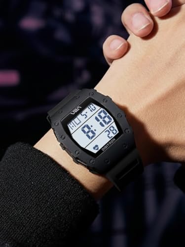 Image of V2A Digitron 2118 Tonneau Sports Watch for Men & Boys | Rugged Design | Big Dial | Alarm, Stopwatch, 12 /24H | 3 ATM Water Resistant | Luminous Display | Sports, Fitness, Outdoor & Training | Gifts for Men & Boy