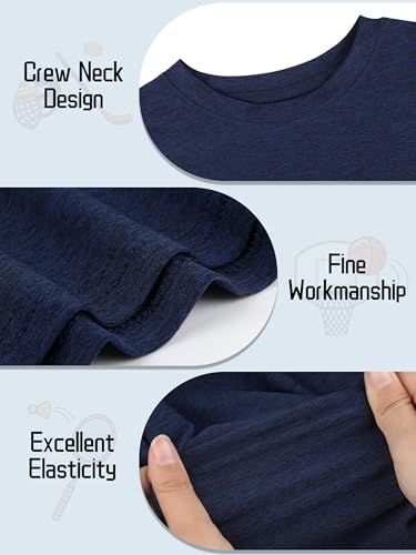 QWE 5 Pack Boys Shirts Youth Dry Fit Shirts Athletic Short Sleeve T-Shirt Boys' Activewear Tops for Youth Teens 5-18 Years4