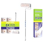 Large Lint Rollers for Carpet, Sticky Rollers for Floor 6 in with 2 Extendable Handle,Long Handle Sticky Mop for Cleaning Carpets, Cars, Clothing, and Pet Hair