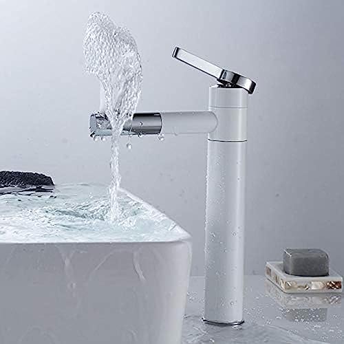 Robinet de lavabo blanc à bec pivotant pour simplifier votre routine beauté