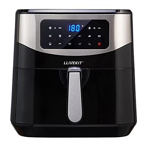 LLIVEKIT Heißluftfritteuse 7L XXXL für 7 Portionen, Heissluft Fritteusen Air Fryer mit Digitalem LED-Touchscreen, 10 Vor-Programmen, Timerfunktion & Vorheizen Cover