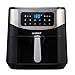 LLIVEKIT Heißluftfritteuse 7L XXXL für 7 Portionen, Heissluft Fritteusen Air Fryer mit Digitalem LED-Touchscreen, 10 Vor-Programmen, Timerfunktion & Vorheizen, Fritteuse mit Rezeptbuch, ohne Öl, 1800W