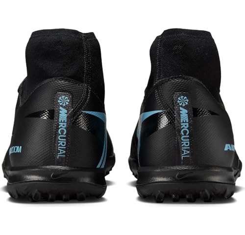 Nike Mercurial Superfly 10 Academy Turf High-Top Soccer Shoes (Black/Ice Blue)3
