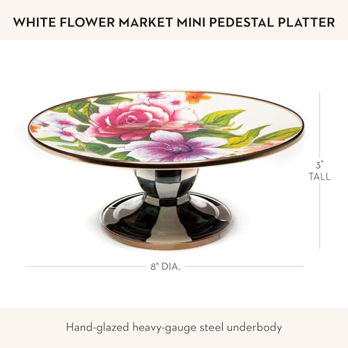 Image of MACKENZIE-CHILDS Pedestal Platter, Mini, White Flower Market