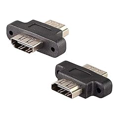 Traodin HDMI Adapter – 2PCS HDMI Female to Female Screw Lock Panel Mount Extension Extender Coupler (with Ears)