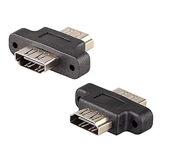 Traodin HDMI Adapter - 2PCS HDMI Female to Female Screw Lock Panel Mount Extension Extender Coupler (with Ears)