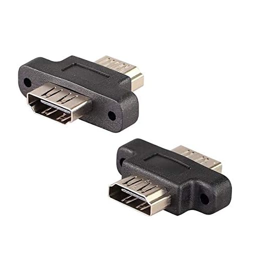 Traodin HDMI Adapter - 2PCS HDMI Female to Female Screw Lock Panel Mount Extension Extender Coupler (with Ears)
