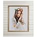 icheesday 8x10 Wooden Picture Frame Rustic White Photo Frame for Table Top Display and Wall Mounting