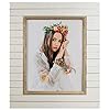 8×10 wooden picture frame rustic distressed white photo frame with glass cover ready to table top and wall mounting  urban country home decor