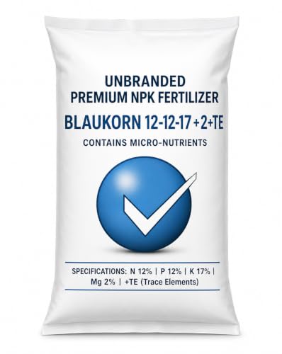 Premium Blue Granular Fertilizer NPK 12-12-17 + TE Multi-Purpose Plant Food for Vegetables Fruits Flowers and Lawns Slow-Release Uniform Nutrients with Magnesium and Trace Elements (3 KG)